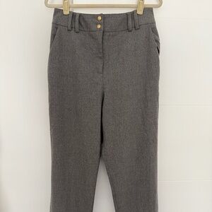 BALMAIN Grey High Rise Slacks Pants 90's Vintage Workwear Evening Wool Cashmere